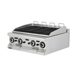 Gas-Grillplatte Gusseisen, 10,4 kW, 2 Heizzonen, 800×730×285 mm, Edelstahl, Snack-Line – Produktbild