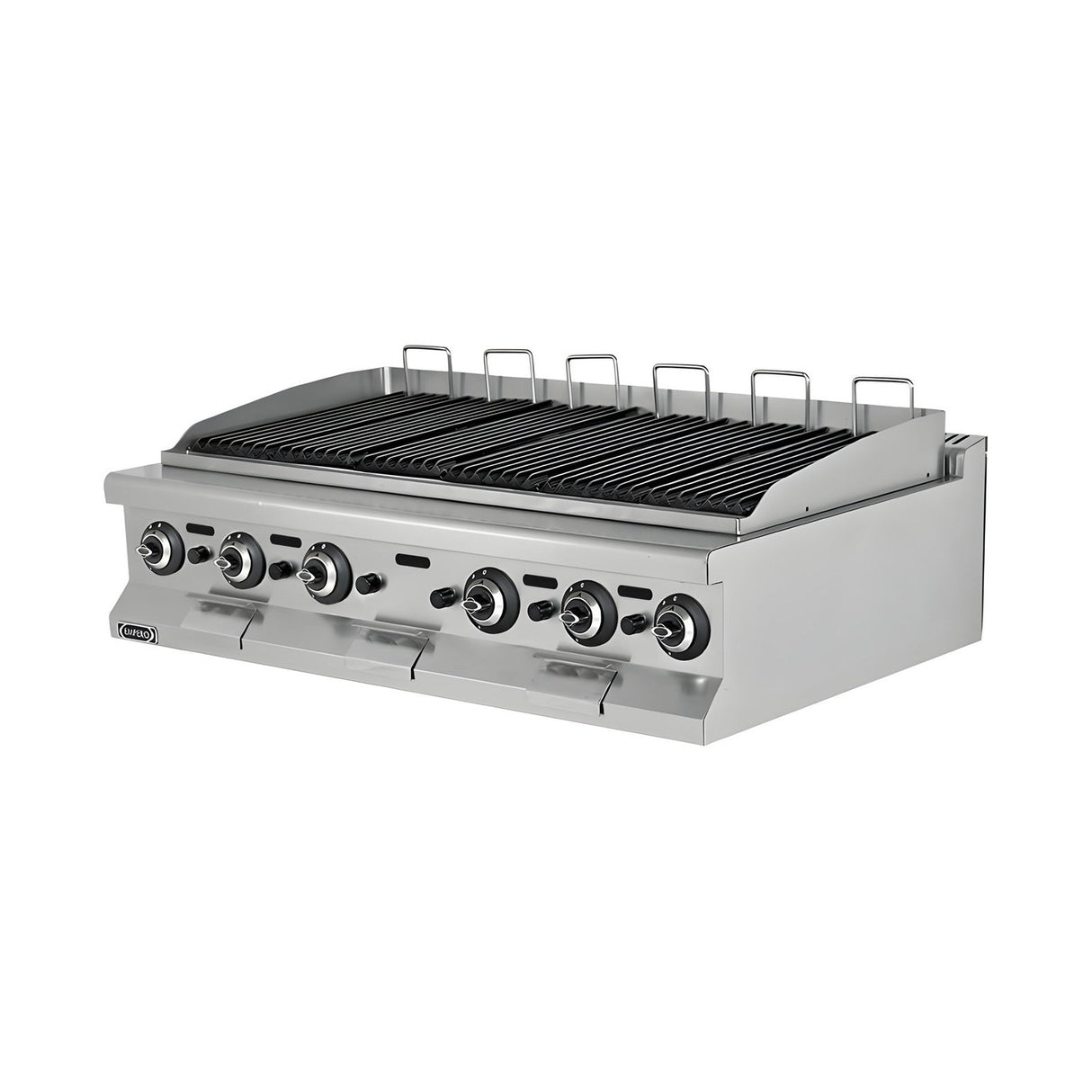 Gas-Grillplatte Gusseisen, 15,6 kW, 2 Heizzonen, 1200×730×285 mm, Edelstahl, Snack-Line – Produktbild