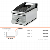 Elektro-Dämpfer, 3,75 kW, 400V, 400×600×290 mm, Edelstahl, Snack-Line – Abmessungen