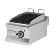 Gas-Lavasteingrill, 6,46 kW, 2 Heizzonen, 400×635×285 mm, Edelstahl, Snack-Line – Produktbild