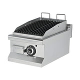 Gas-Lavasteingrill, 6,46 kW, 2 Heizzonen, 400×635×285 mm, Edelstahl, Snack-Line – Produktbild