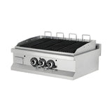 Gas-Lavasteingrill, 19,38 kW, 2 Heizzonen, 900×635×285 mm, Edelstahl, Snack-Line – Produktbild