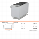 Unterschrank 1-türig, 400×570×565 mm, Edelstahl, Snack-Line – Abmessungen