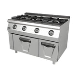 Gasherd 3 Brenner mit Gasbackofen, 36,5 kW, 2x GN 2/1, 1200×730×850 mm, Serie 700 – Produktbild