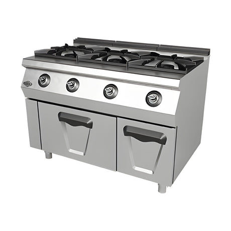 Gasherd 3 Brenner mit Gasbackofen, 36,5 kW, 2x GN 2/1, 1200×730×850 mm, Serie 700 – Produktbild
