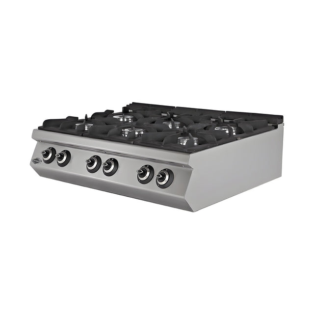 Gasherd 6 Brenner, 43 kW, Tischgerät, 1200×730×300 mm, Serie 700 – Produktbild