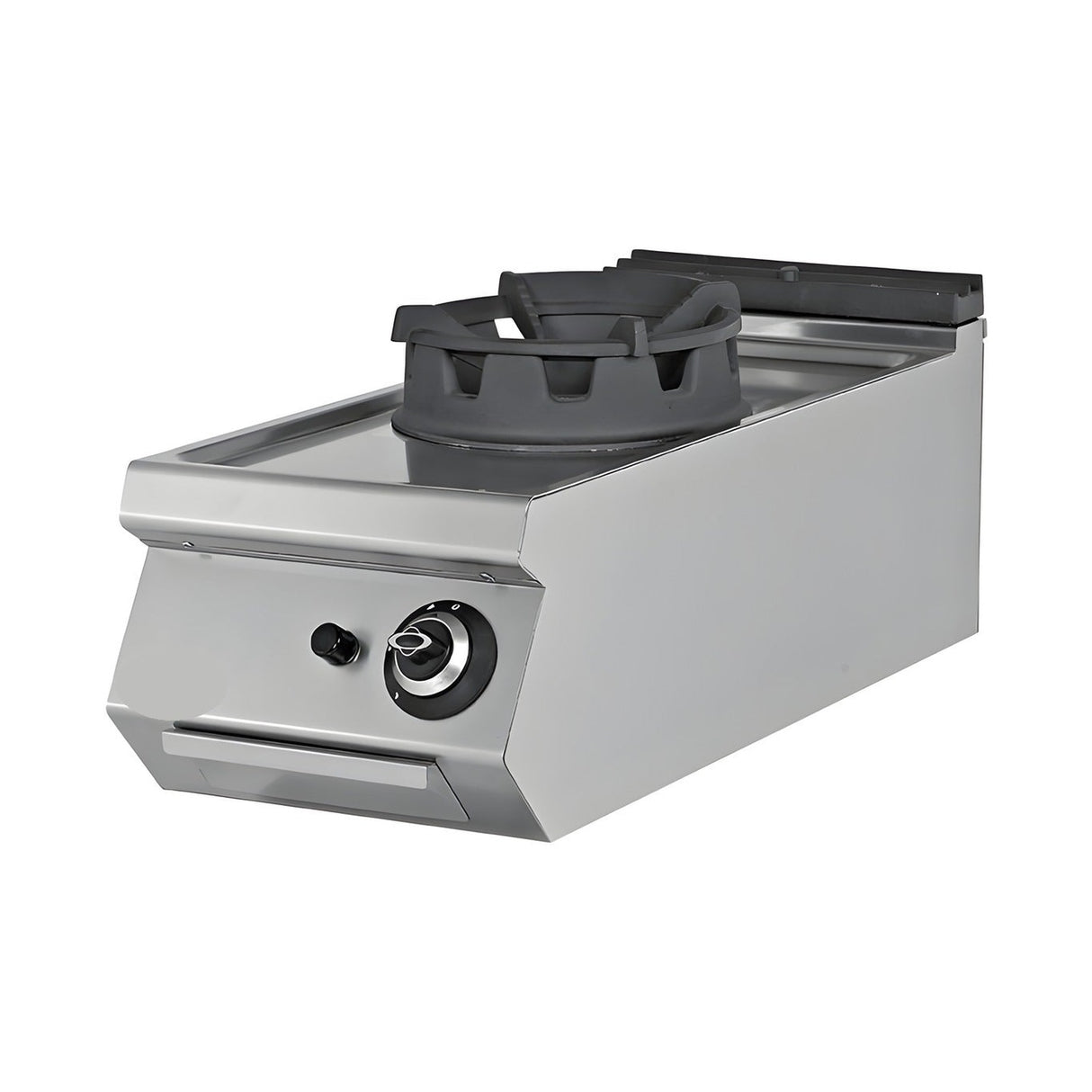 Gas-Wok 1 Brenner, 18 kW, Piezozündung, 400×730×300 mm, Serie 700 – Produktbild