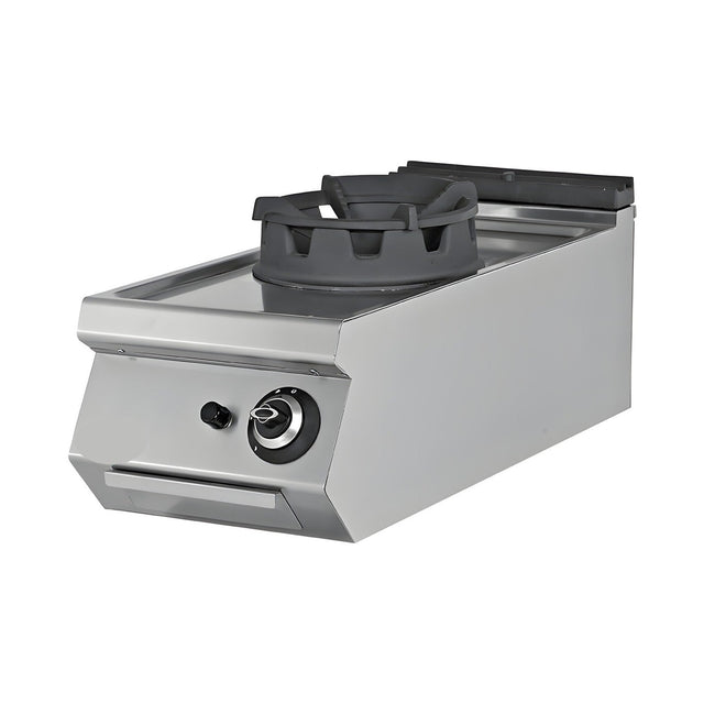 Gas-Wok 1 Brenner, 18 kW, Piezozündung, 400×730×300 mm, Serie 700 – Produktbild