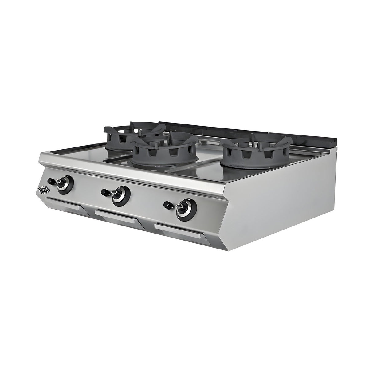 Gas-Wok 3 Brenner, 54 kW, Piezozündung, 1200×730×300 mm, Serie 700 – Produktbild