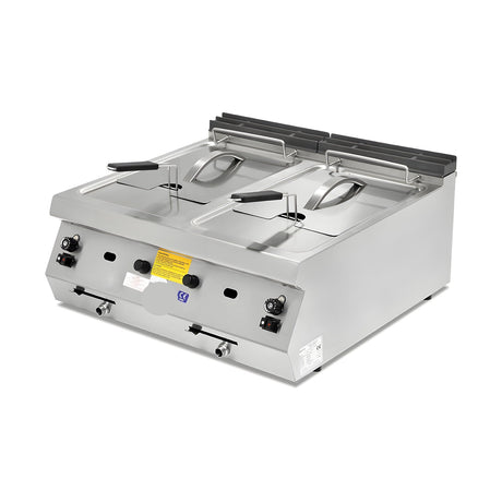 Gasfritteuse 12 Liter, 4,34 kW, mit Ablasshahn, 400×730×300 mm, Serie 700 – Produktbild