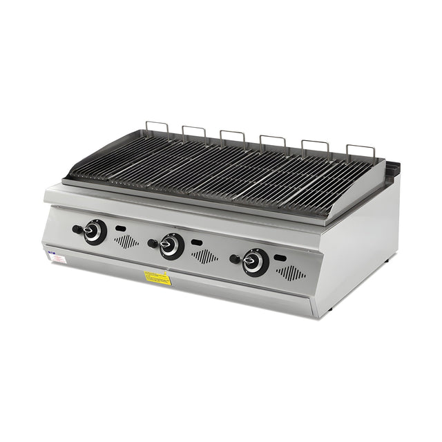 Gas-Dampfgrill, 17,4 kW, 2 Heizzonen, Gusseisenplatte, 1200×730×300 mm, Serie 700 – Produktbild