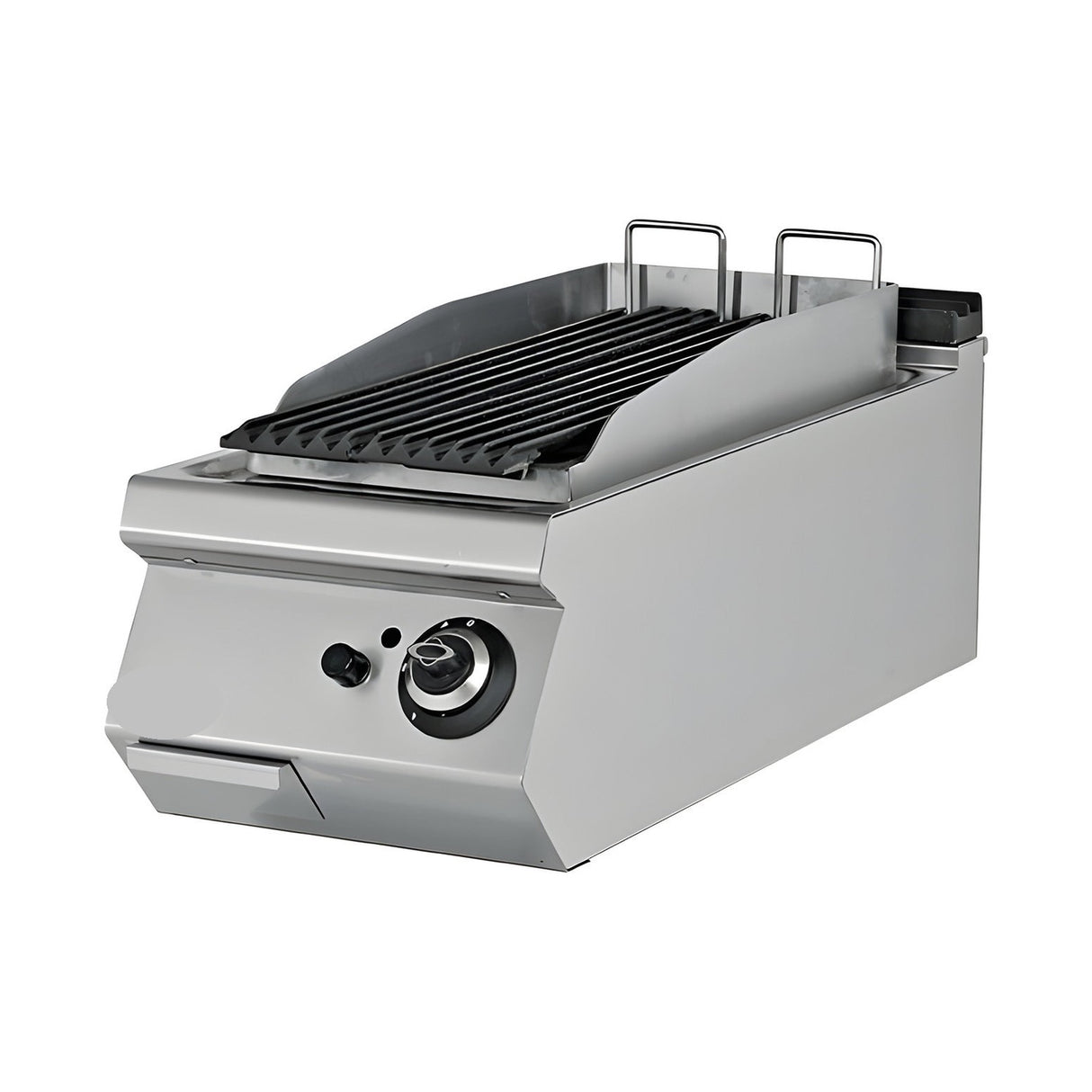 Gas-Lavasteingrill, 8,67 kW, 2 Heizzonen, Piezozündung, 400×730×300 mm, Serie 700 – Produktbild