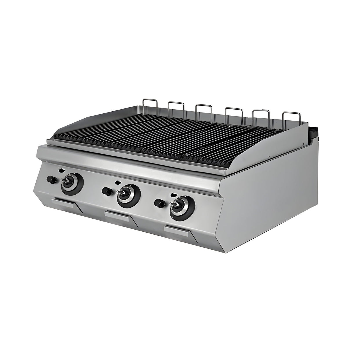 Gas-Lavasteingrill, 26 kW, 2 Heizzonen, Piezozündung, 1200×730×300 mm, Serie 700 – Produktbild