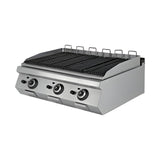 Gas-Lavasteingrill, 26 kW, 2 Heizzonen, Piezozündung, 1200×730×300 mm, Serie 700 – Produktbild