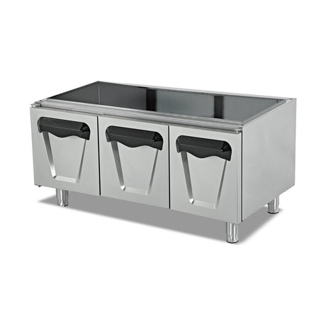 Unterbauschrank 3 Türen, Edelstahl, 1200×620×550 mm, Serie 700 – Produktbild