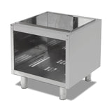 Unterbauschrank offen ohne Tür, Edelstahl, 800×620×550 mm, Serie 700 – Produktbild
