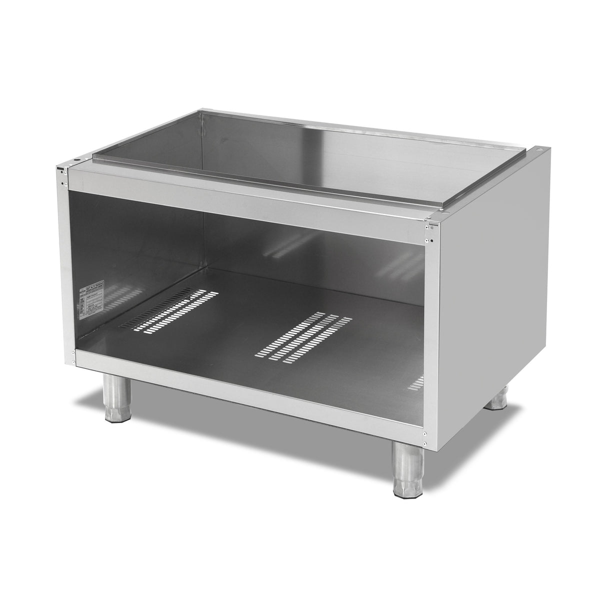 Unterbauschrank offen, Edelstahl, 1200×620×550 mm, Serie 700 – Produktbild