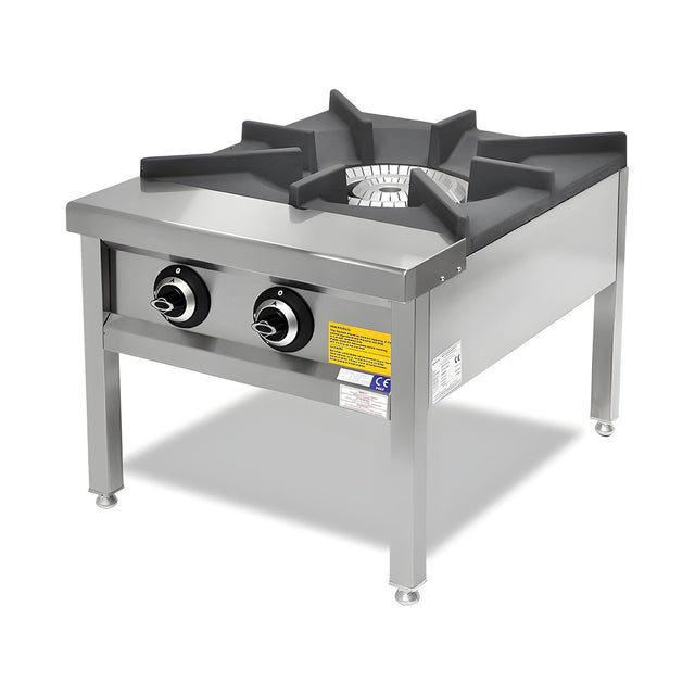 Gasherd, 27,24 kW, Gusseisen-Oberseite, Magnet-Sicherheitsventile, Edelstahl, 600×800×500 mm, Serie 900 – Produktbild