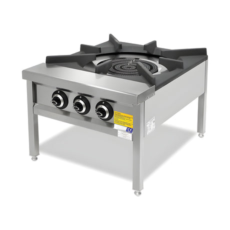 Gasherd, 4 Brenner, 31,25 kW, Gusseisen-Kochstellen, Edelstahl, 700×915×560 mm, Serie 900 – Produktbild