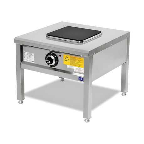 Elektroherd, 4 kW, Kochplatte, 6-stufiger Schalter, 400V, Edelstahl, 600×800×500 mm, Serie 900 – Produktbild