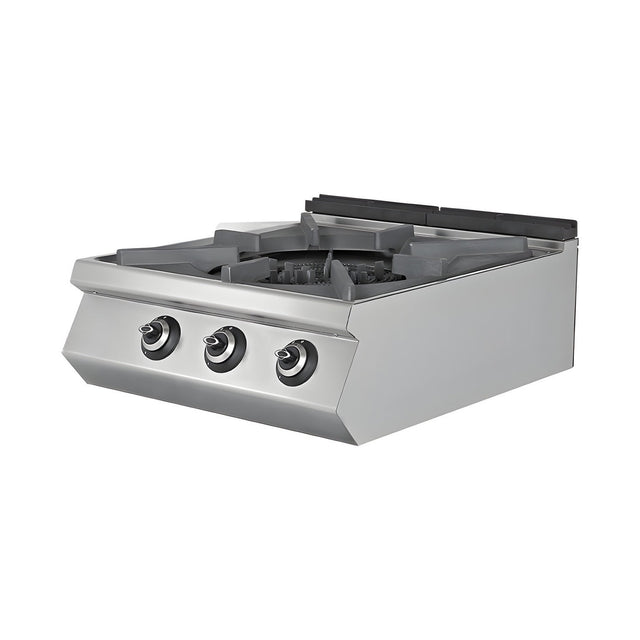 Gasherd, 4 Brenner, 31,25 kW, Gusseisen-Kochplatte, Edelstahl, 800×900×300 mm, Serie 900 – Produktbild