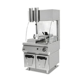 Pommes-Warmhalteeinheit, 2,8 kW, 400V, Ölablauf, Edelstahl, 800×900×1830 mm, Serie 900 – Produktbild