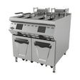 Elektro-Fritteuse, 2x 25 Liter, 42 kW, Ölfiltersystem, Digitaldisplay, Edelstahl, 800×900×850 mm, Serie 900 – Produktbild