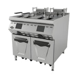 Elektro-Fritteuse, 2x 25 Liter, 42 kW, Ölfiltersystem, Digitaldisplay, Edelstahl, 800×900×850 mm, Serie 900 – Produktbild