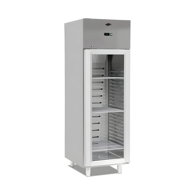 Gastrokühlschrank mit Glastür, 700 l, Umluftkühlung, 700×800×2050 mm, Edelstahl, Serie 700 – Produktbild