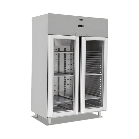 Gastrokühlschrank, 2 Türen, Glastür, 1400 L, 1400×800×2050 mm – Produktbild