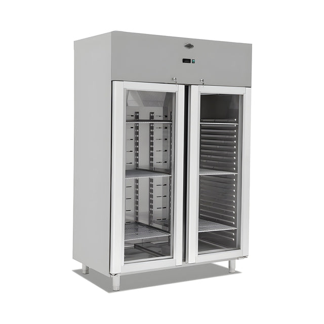 Gastrokühlschrank, 2 Türen, Glastür, 1400 L, 1400×800×2050 mm – Produktbild