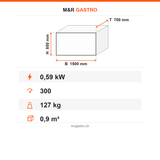 Tiefkühltisch, 2 Türen, 300 L, 1500×700×850 mm – Technische Daten