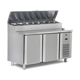 Pizzakühltisch, 2 Türen, 300 L, 1500×700×850 mm – Produktbild
