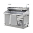 Pizzakühltisch Granit, 2 Türen, 300 L, 1500×800×850 mm – Produktbild
