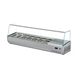 Kühltresen Salatbar, statische Kühlung, 9x GN 1/4, digitale Temperaturanzeige, 0/+5 °C, 2000×350×500 mm – Produktbild