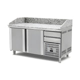 Pizzakühltisch Granit, 2 Türen, 300 L, 1600×800×1020 mm – Produktbild