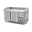 Pizzakühltisch Granit, 3 Türen, 500 L, 2100×800×1020 mm – Produktbild