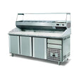 Saladette, ventilierte Kühlung, 500 L, 3 Türen, 0/+5 °C, 2 Schubladen, GN-Auflage, 2100×800×1020 mm – Produktbild