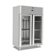 Gastrokühlschrank mit 2 Glastüren, 1400 l, Umluftkühlung, 1400×800×2050 mm, Edelstahl, Serie 700 – Produktbild