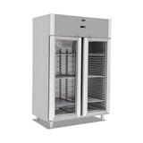 Gastrokühlschrank mit 2 Glastüren, 1400 l, Umluftkühlung, 1400×800×2050 mm, Edelstahl, Serie 700 – Produktbild