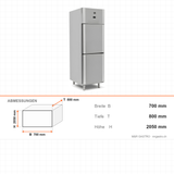 Tiefkühlschrank, 2 Türen, 700 L, 700×800×2050 mm – Abmessungen
