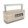 Buffettheke kalt, 1200×900×900 mm, Granit, Holzdekor, mit Spuckschutz, LED, Tellerablage, Edelstahl, Design Galata – Produktbild