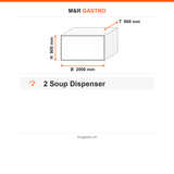 Suppentheke, 2 Suppenspender, Granitplatte, Holzdekor, 2000 mm, Design Galata – Technische Daten