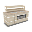 Buffettheke neutral, 1800×900×900 mm, Granit, Holzdekor, mit Tellerablage, Edelstahl, Design Galata – Produktbild