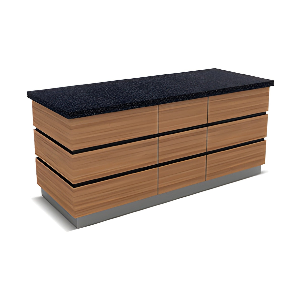Buffettheke neutral, 1400×900×900 mm, Granit, Holzdekor, Edelstahl, Design Kapadokya – Produktbild