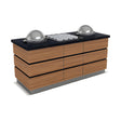 Suppentheke, 3 Suppenspender, Granitplatte, Holzdekor, 2400 mm, Design Kapadokya – Produktbild