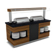 Buffettheke warm, 2x GN 1/1, Granittisch, Spuckschutz, LED, Design Sumela, 1800×900×900 mm – Produktbild