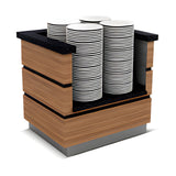 Buffettheke neutral, 1100×900×900 mm, Granit, Holzdekor, mit Plattenablage, Edelstahl, Design Kapadokya – Produktbild