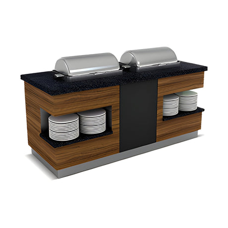 Buffettheke warm, 1x GN 1/1, Granittisch, Plattenablage, Design Sumela, 1200×900×900 mm – Produktbild