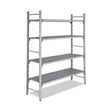 Polypropylen-Regal, Aluminiumfüße, herausnehmbare waschbare Böden, 4340×500×1800 mm – Produktbild